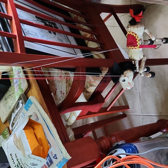 Vintage Pelham Wooden Horse Marionette Puppet Black Yarn Mane & Long Tail READ - Picture 3 of 3